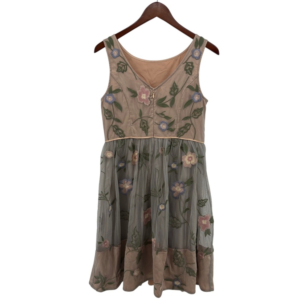 Sundance Peony Embroidered Tulle Tea Dress 2 - Picture 3 of 12